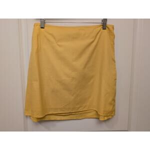 Abercrombie & Fitch Yellow Straight Skirt 100% Cotton Medium Bright Summer Boho‎